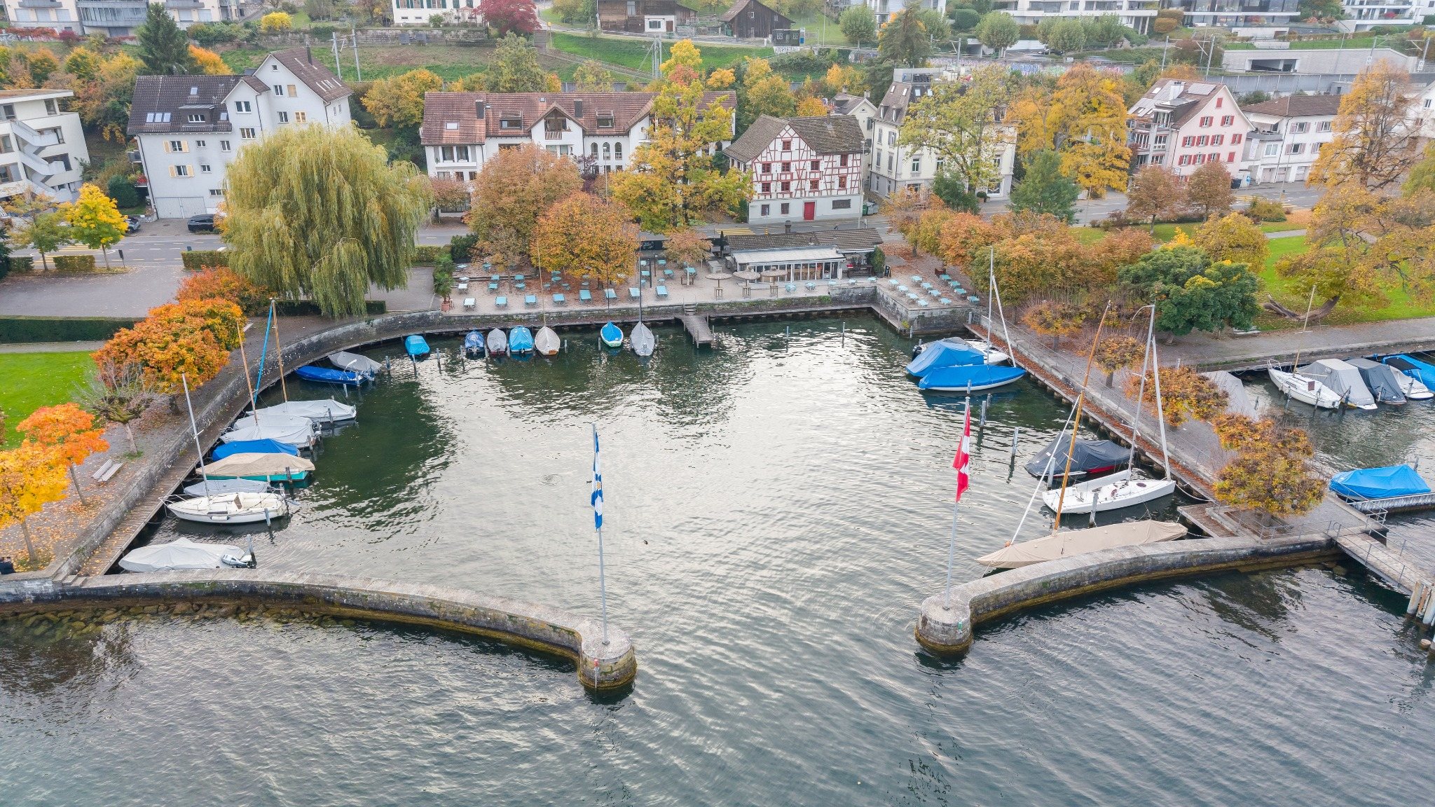 Drohnenaufnahme Hafen